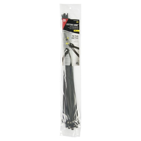 Power Products Cable Tie, 14 in L, Black, Nylon, 20 PK 3557915